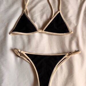 Acacia Swimwear Black and Cream Bikini